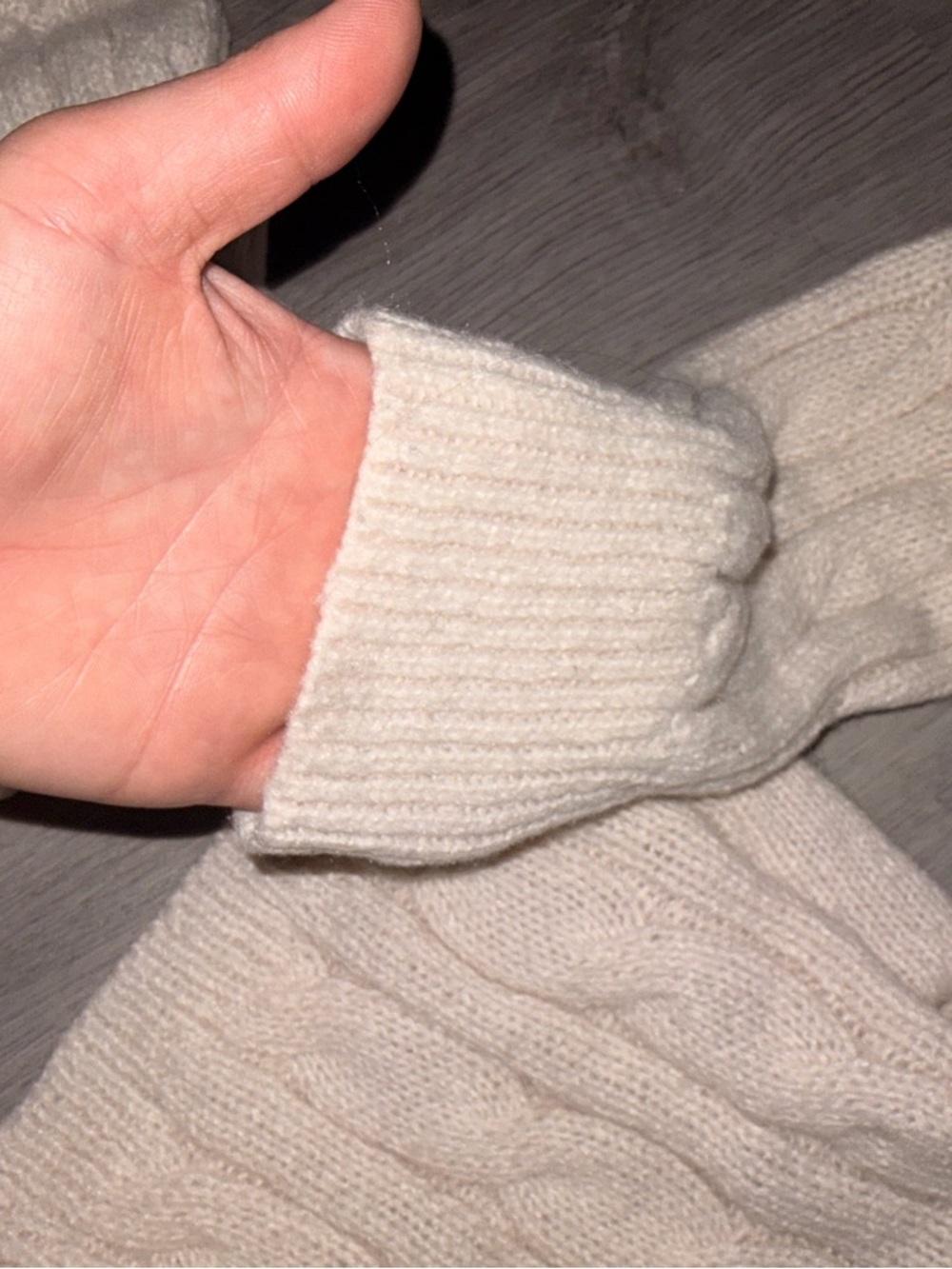 SHEIN Soft Knit Hoodie and Joggers Set - Light Cream - Picture 6 of 7